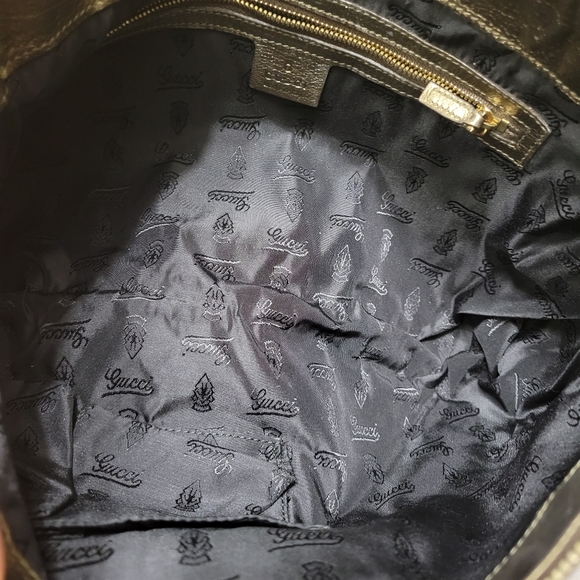 GUCCI HYSTERIA LEATHER BRONZE VINTAGE LARGE CLUTCH - Picture 2 of 9